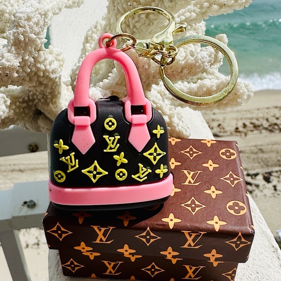 BAG CHARM NWOT CHIC BROWN AND PINK  Mini Bag Charm in box - Picture 4 of 5